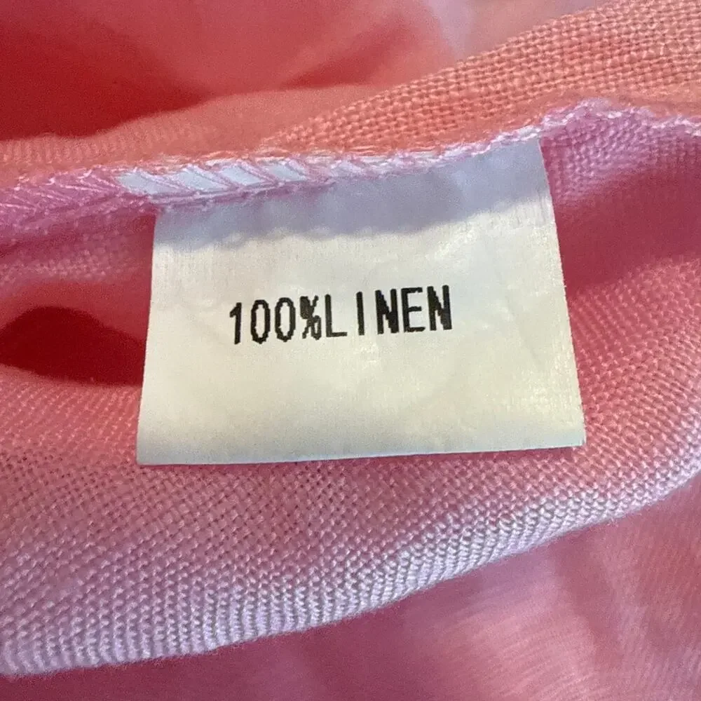 Petal & Pup Pink Linen Smocked Puff Sleeve Maxi Dress S - Picture 4 of 5